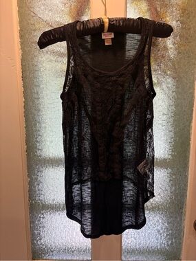 Mossimo Black Lace Sheer Tank Top XS